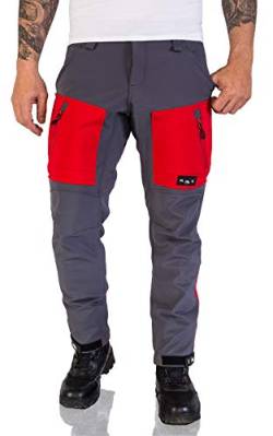 Rock Creek Herren Softshell Hose Cargohose Outdoorhose Wanderhose Herrenhose Wasserdicht Skihose Arbeitshose Winter Hose H-196 Dunkelgrau 2XL von Rock Creek