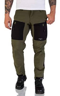 Rock Creek Herren Softshell Hose Cargohose Outdoorhose Wanderhose Herrenhose Wasserdicht Skihose Arbeitshose Winter Hose H-196 Dunkelgrün 2XL von Rock Creek