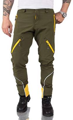 Rock Creek Herren Softshell Hose Cargohose Outdoorhose Wanderhose Herrenhose Wasserdicht Skihose Arbeitshose Winterhose Trekkinghose H-233 Dunkelgrün 2XL von Rock Creek