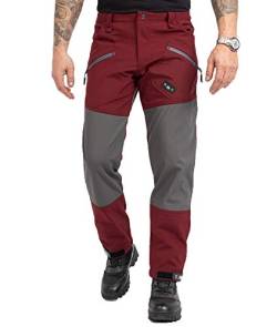 Rock Creek Herren Softshell Hose Cargohose Outdoorhose Wanderhose Herrenhose Wasserdicht Skihose Arbeitshose Winterhose Trekkinghose H-245 Weinrot 2XL von Rock Creek