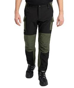 Rock Creek Herren Softshell Hose Cargohose Outdoorhose Wanderhose Herrenhose Wasserdicht Skihose Arbeitshose Winterhose Trekkinghose H-310 Dunkelgrün 3XL von Rock Creek