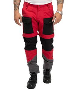 Rock Creek Herren Softshell Hose Cargohose Outdoorhose Wanderhose Herrenhose Wasserdicht Zip-Off Shorts Winterhose Trekkinghose H-309 Rot 2XL von Rock Creek