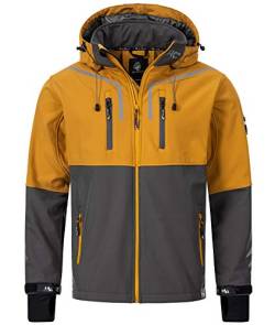 Rock Creek Herren Softshell Jacke Outdoor Jacke Windbreaker Übergangsjacke Anorak Kapuze Regenjacke Winterjacke Herrenjacke Jacket H-222 Anthrazit 5XL von Rock Creek