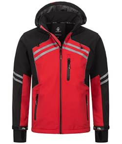 Rock Creek Herren Softshell Jacke Outdoor Jacke Windbreaker Übergangsjacke Anorak Kapuze Regenjacke Winterjacke Herrenjacke Jacket H-285 Rot 4XL von Rock Creek