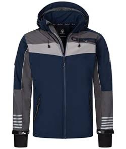 Rock Creek Herren Softshell Jacke Outdoor Jacke Windbreaker Übergangsjacke Anorak Kapuze Regenjacke Winterjacke Herrenjacke Jacket H-288 Navy 2XL von Rock Creek