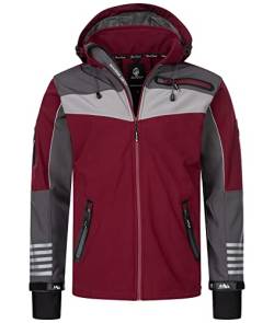 Rock Creek Herren Softshell Jacke Outdoor Jacke Windbreaker Übergangsjacke Anorak Kapuze Regenjacke Winterjacke Herrenjacke Jacket H-288 Weinrot L von Rock Creek