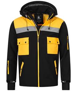 Rock Creek Herren Softshell Jacke Outdoor Jacke Windbreaker Übergangsjacke Anorak Kapuze Regenjacke Winterjacke Herrenjacke Jacket H-292 Schwarz L von Rock Creek