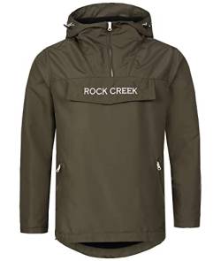 Rock Creek Herren Softshell Jacke Outdoor Jacke Windbreaker Übergangsjacke Anorak Kapuze Regenjacke Winterjacke Herrenjacke Jacket H-295 Khaki 3XL von Rock Creek