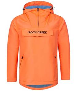 Rock Creek Herren Softshell Jacke Outdoor Jacke Windbreaker Übergangsjacke Anorak Kapuze Regenjacke Winterjacke Herrenjacke Jacket H-295 Orange 4XL von Rock Creek