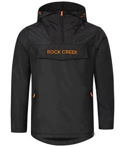 Rock Creek Herren Softshell Jacke Outdoor Jacke Windbreaker Übergangsjacke Anorak Kapuze Regenjacke Winterjacke Herrenjacke Jacket H-295 Schwarz 3XL von Rock Creek