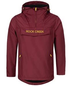 Rock Creek Herren Softshell Jacke Outdoor Jacke Windbreaker Übergangsjacke Anorak Kapuze Regenjacke Winterjacke Herrenjacke Jacket H-295 Weinrot 3XL von Rock Creek