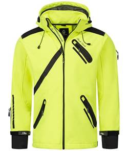 Rock Creek Herren Softshell Jacke Outdoor Regenjacke Softshelljacke Windbreaker Laufjacke Wanderjacke Funktions Sport Jacken H-127 Neonyellow M von Rock Creek