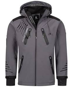 Rock Creek Herren Softshell Jacke Outdoorjacke Windbreaker Übergangs Jacke H-140 [Darkgrey S] von Rock Creek