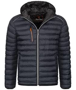 Rock Creek Herren Steppjacke Übergangsjacke Leicht Herrenjacke Männer Jacken Stepp Jacken mit Kapuze Daunenjacke Thremojacke H-317 Dunkelgrau 2XL von Rock Creek