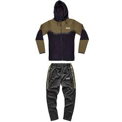 Rock Creek Herren Trainingsanzug Jogginganzug Sweatjacke Hose Fitnessanzug M14 [SH-05+SH-14 Khakigrün 2XL] von Rock Creek