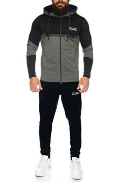 Rock Creek Herren Trainingsanzug Jogginganzug Sweatjacke Hose Fitnessanzug M14 [Schwarz 3XL] von Rock Creek