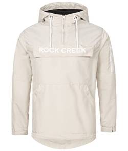 Rock Creek Herren Windbreaker Jacke Übergangsjacke Anorak Schlupfjacke Kapuze Regenjacke Winterjacke Herrenjacke Jacket H-167 Hellgrau 3XL von Rock Creek