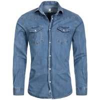 Rock Creek Jeanshemd Herren Jeanshemd Blau H-200B von Rock Creek