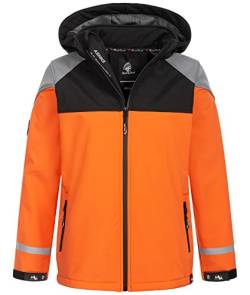 Rock Creek Kinder Softshell Jacke Outdoor Jacke Windbreaker Übergangsjacke Anorak Kapuze Regenjacke Winterjacke Jungen Jacke Jacket KJ-101 Orange 122 von Rock Creek