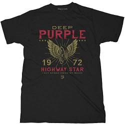 Black Deep Purple Highway Star offiziell Männer T-Shirt Herren (Small) von Rock Off