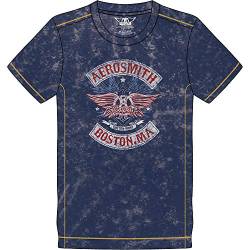 Blue Snow Wash Aerosmith Boston Pride offiziell Männer T-Shirt Herren (X-Large) von Rock Off