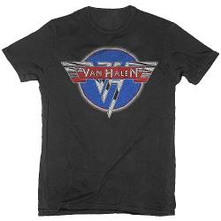 Van Halen Chrome Logo Black offiziell Männer T-Shirt Herren (Medium) von Rock Off
