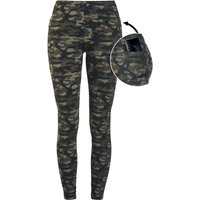 Rock Rebel by EMP - Camouflage/Flecktarn Leggings - Olivfarbene Camo-Leggings mit seitlichen Taschen - XS bis 5XL - für Damen - Größe S - oliv von Rock Rebel by EMP