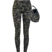 Rock Rebel by EMP - Camouflage/Flecktarn Leggings - Olivfarbene Camo-Leggings mit seitlichen Taschen - XS bis 5XL - für Damen - Größe XL - oliv von Rock Rebel by EMP