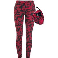 Rock Rebel by EMP - Camouflage/Flecktarn Leggings - Rote Camo-Leggings mit seitlichen Taschen - XS bis 5XL - für Damen - Größe M - rot von Rock Rebel by EMP