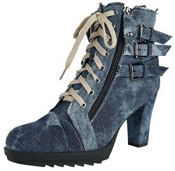 Rock Rebel by EMP Damen Blaue High-Heels aus Jeans-Stoff EU36 von Rock Rebel by EMP