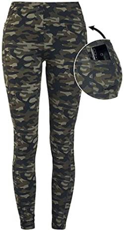 Rock Rebel by EMP Damen Olivfarbene Camo-Leggings mit seitlichen Taschen 4XL von Rock Rebel by EMP