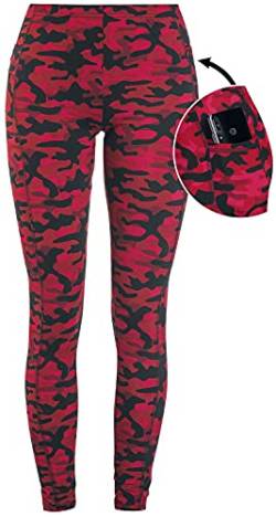 Rock Rebel by EMP Damen Rote Camo-Leggings mit seitlichen Taschen XL von Rock Rebel by EMP