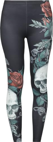 Rock Rebel by EMP Damen Schwarze Leggings mit Rosen und Totenköpfen L von Rock Rebel by EMP