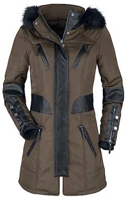 Rock Rebel by EMP Damen brauner Winterparka mit Kunstleder-Details S von Rock Rebel by EMP