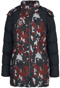 Rock Rebel by EMP Damen camouflage Winterjacke in rot-schwarz mit Patches L von Rock Rebel by EMP