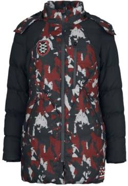 Rock Rebel by EMP Damen camouflage Winterjacke in rot-schwarz mit Patches XL von Rock Rebel by EMP