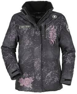 Rock Rebel by EMP Damen dunkelgraue Winterjacke mit Backprint XXL von Rock Rebel by EMP