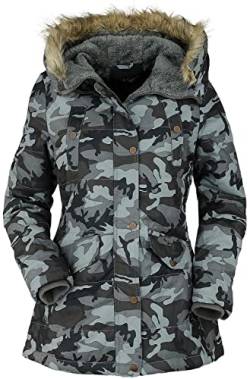 Rock Rebel by EMP Damen grauer camouflage Wintermantel L von Rock Rebel by EMP