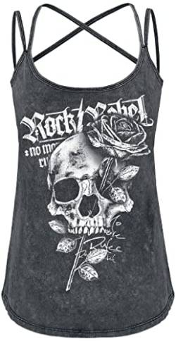 Rock Rebel by EMP Damen graues Top mit Vintage Waschung und Print M von Rock Rebel by EMP