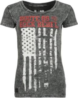 Rock Rebel by EMP Damen graues Washed Look T-Shirt mit Frontprint L von Rock Rebel by EMP