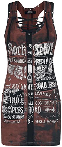 Rock Rebel by EMP Damen schwarz-braunes Kleid mit rockigem Print L von Rock Rebel by EMP