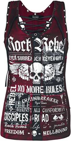 Rock Rebel by EMP Damen schwarz-rotes Top mit rockigem Print XXL von Rock Rebel by EMP