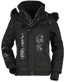 Rock Rebel by EMP Damen schwarze Winterjacke mit Rückenprint L von Rock Rebel by EMP