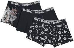 Rock Rebel by EMP Herren 3er Set Schwarze Boxershorts mit Print M von Rock Rebel by EMP