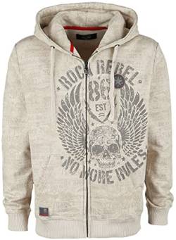 Rock Rebel by EMP Herren Beige Kapuzenjacke mit Prints L von Rock Rebel by EMP