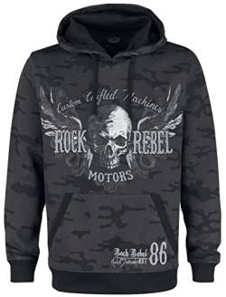 Rock Rebel by EMP Herren dunkelgrauer Hoodie mit Print M von Rock Rebel by EMP