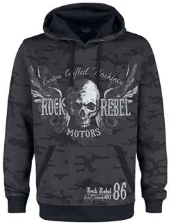 Rock Rebel by EMP Herren dunkelgrauer Hoodie mit Print XXL von Rock Rebel by EMP