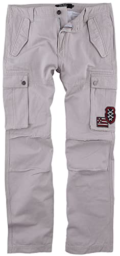 Rock Rebel by EMP Herren hellgraue Cargohose mit Patches S von Rock Rebel by EMP