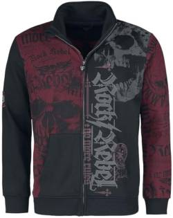 Rock Rebel by EMP Herren rot/schwarze Sweatjacke mit Reißverschluss und Prints XL von Rock Rebel by EMP