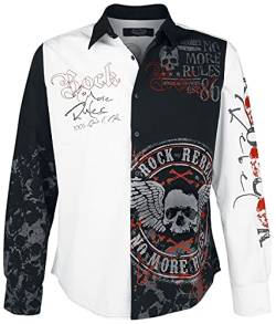 Rock Rebel by EMP Herren schwarz-weißes Hemd mit rockigem Print L von Rock Rebel by EMP